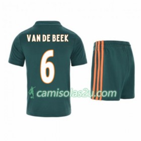 Camisolas de Futebol AFC Ajax Donny van de Beek 21 Criança Equipamento Alternativa 2019/20 Manga Curta